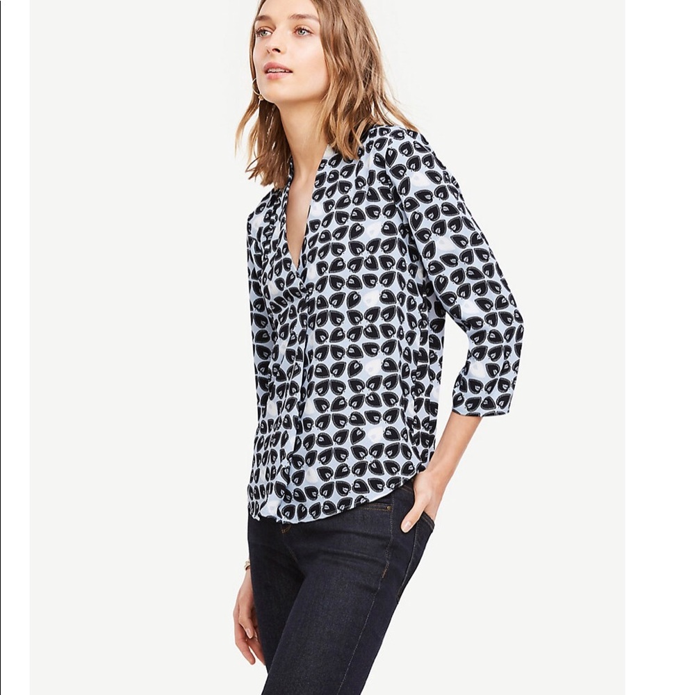 Printed Ann Taylor Blouse.